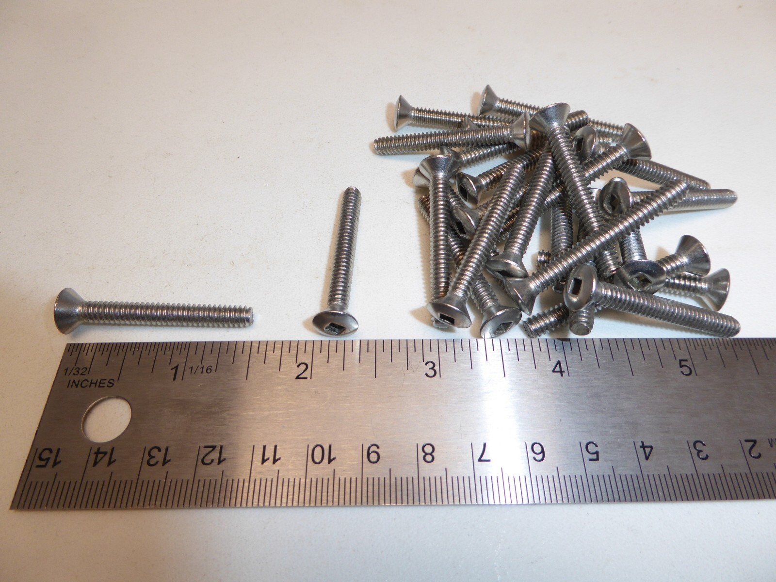 10-24 x 1-1 Oval Head Square Drive Machine Screw SS 18-8 VINTAGE USA Made Qty 25