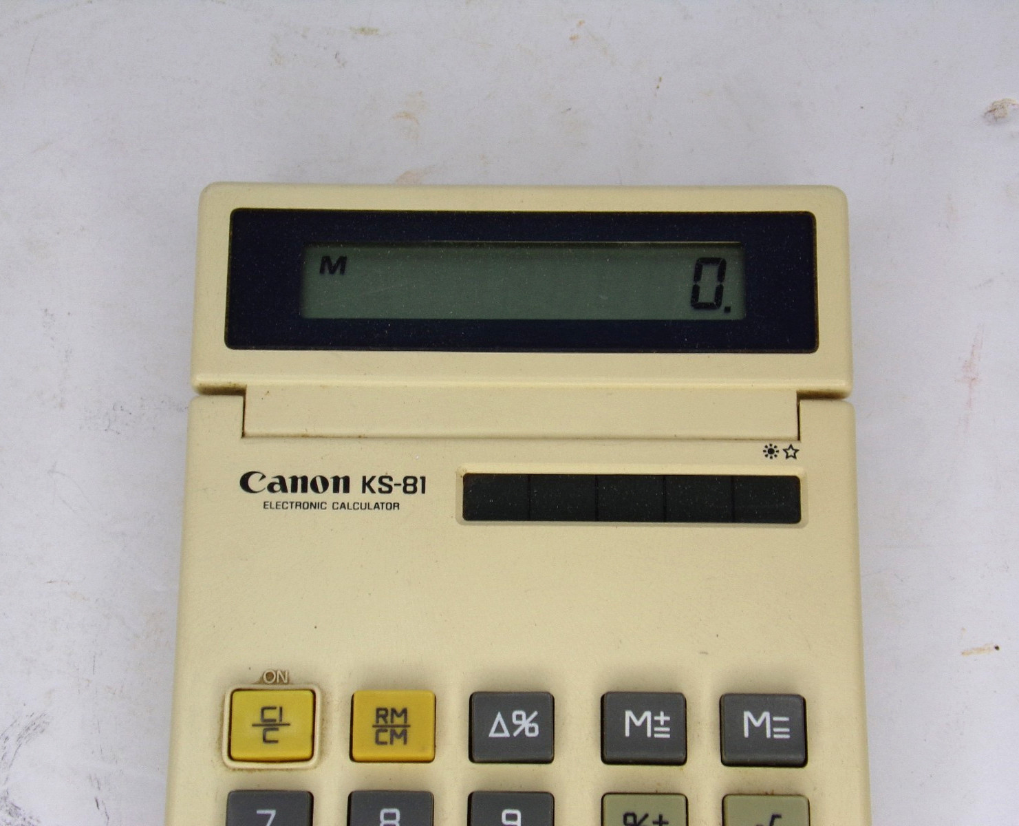 Vintage Canon KS-81 Electronic Solar Calculator With Adjustable Angle Stand