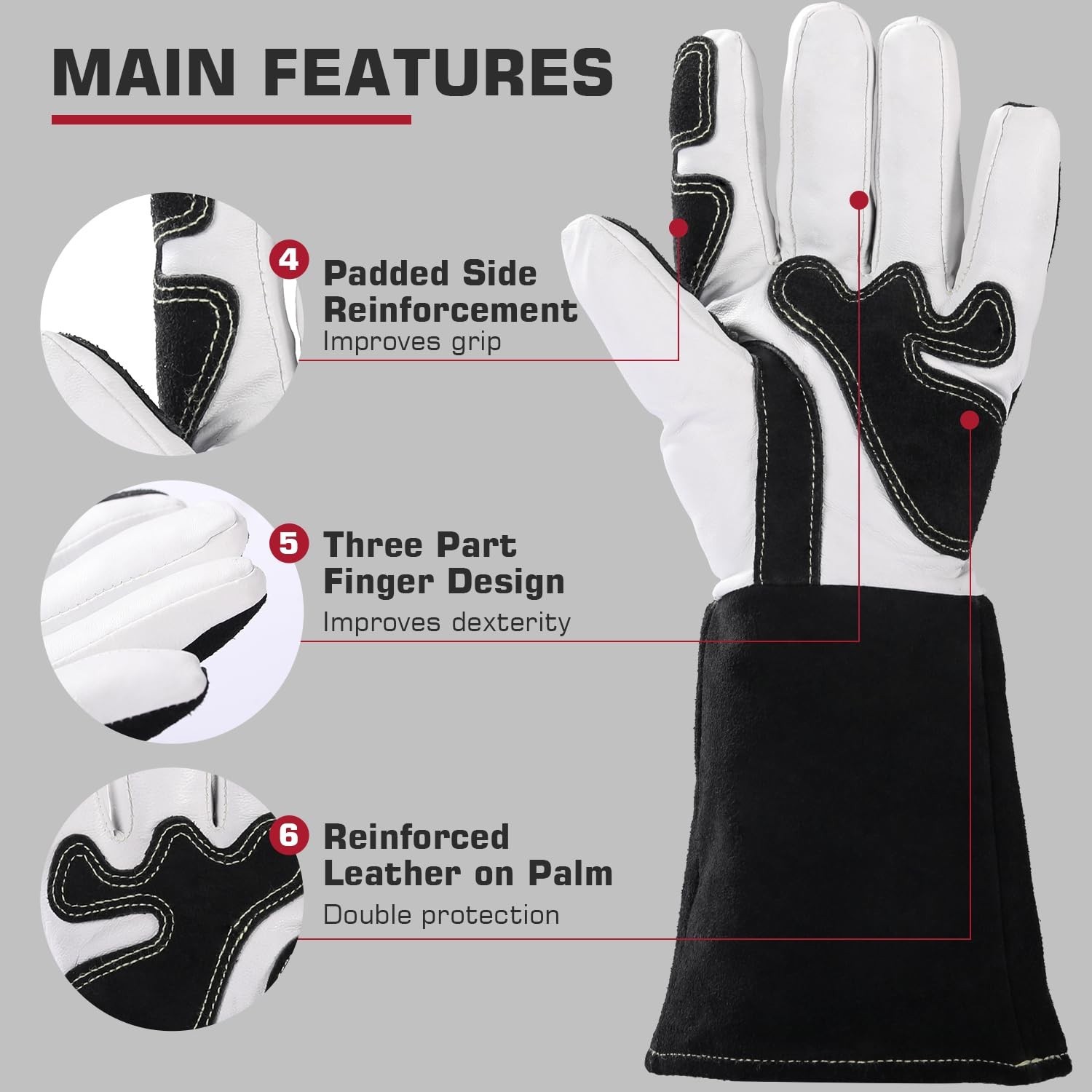ARCCAPTAIN Tig Welding Gloves Comfort, Duralble Tig Gloves for Work Protection