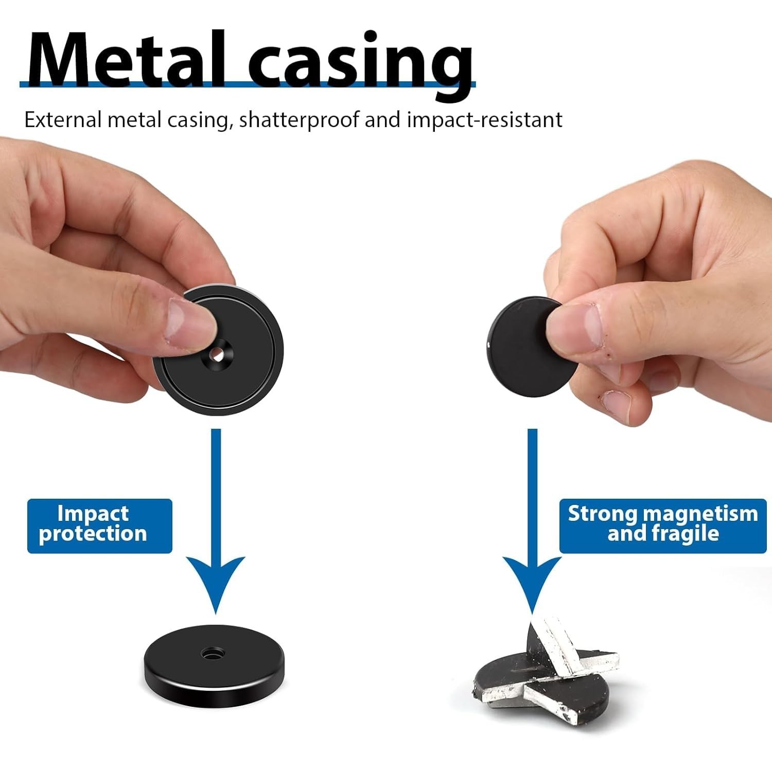 Magnets,150lb+ Waterproof Strong Neodymium Cup Magnets with Screws for Wall M…