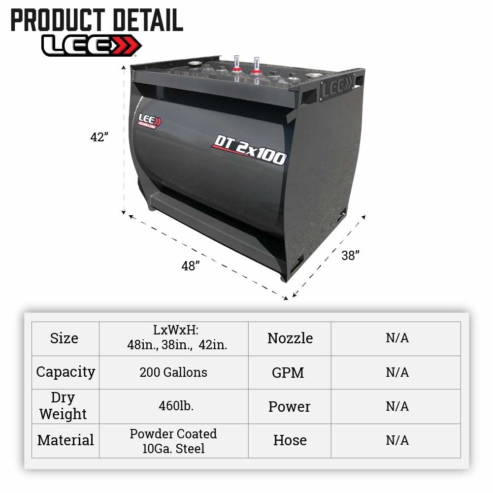 LEE DT 2×100 Diesel Fuel Transfer Tank, Dual Steel 100Gal Portable Storage