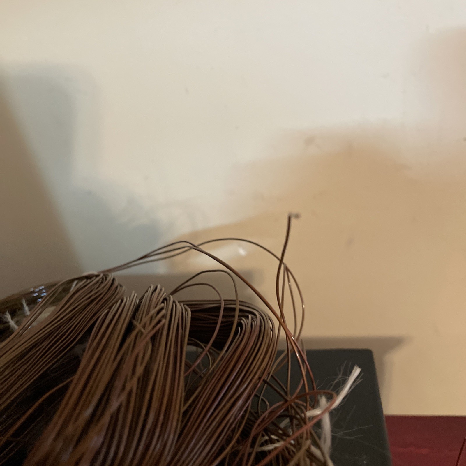 New Copper light electronics wire Attached with some Insulated sections 1lb.12oz