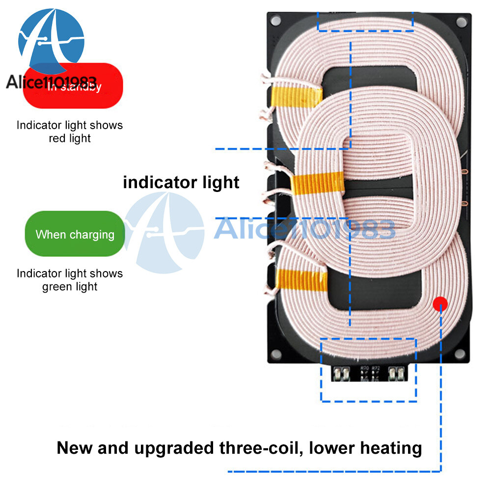 20W Car 3-coil Wireless Fast Charging Transmitter Circuit Board 9-32V