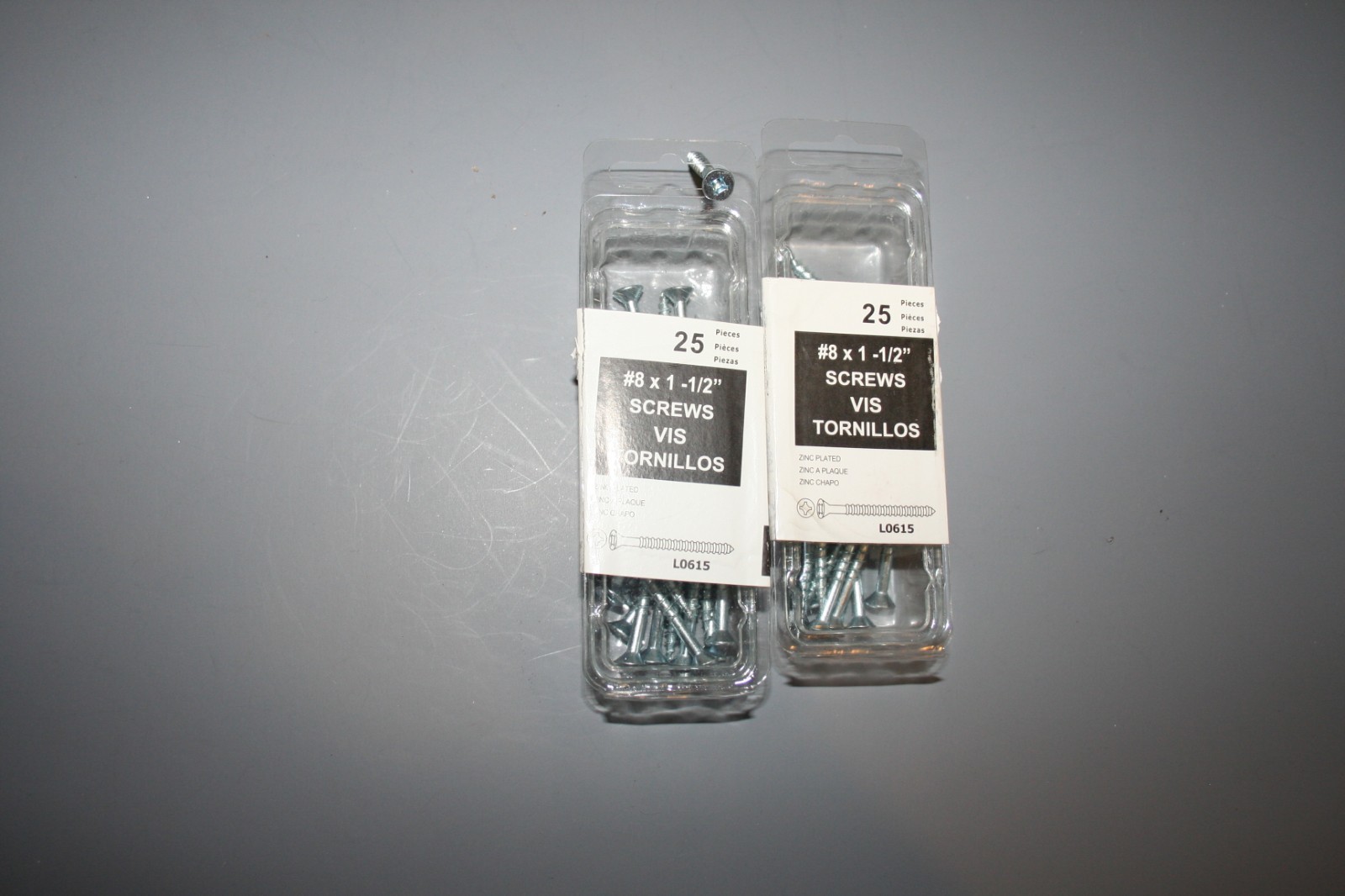 50 TOTAL #8 SCREWS AMERIMAX L0615 EURAMAX 1-1/2″ ZINC PLATED SLOTTED PHILLIPS