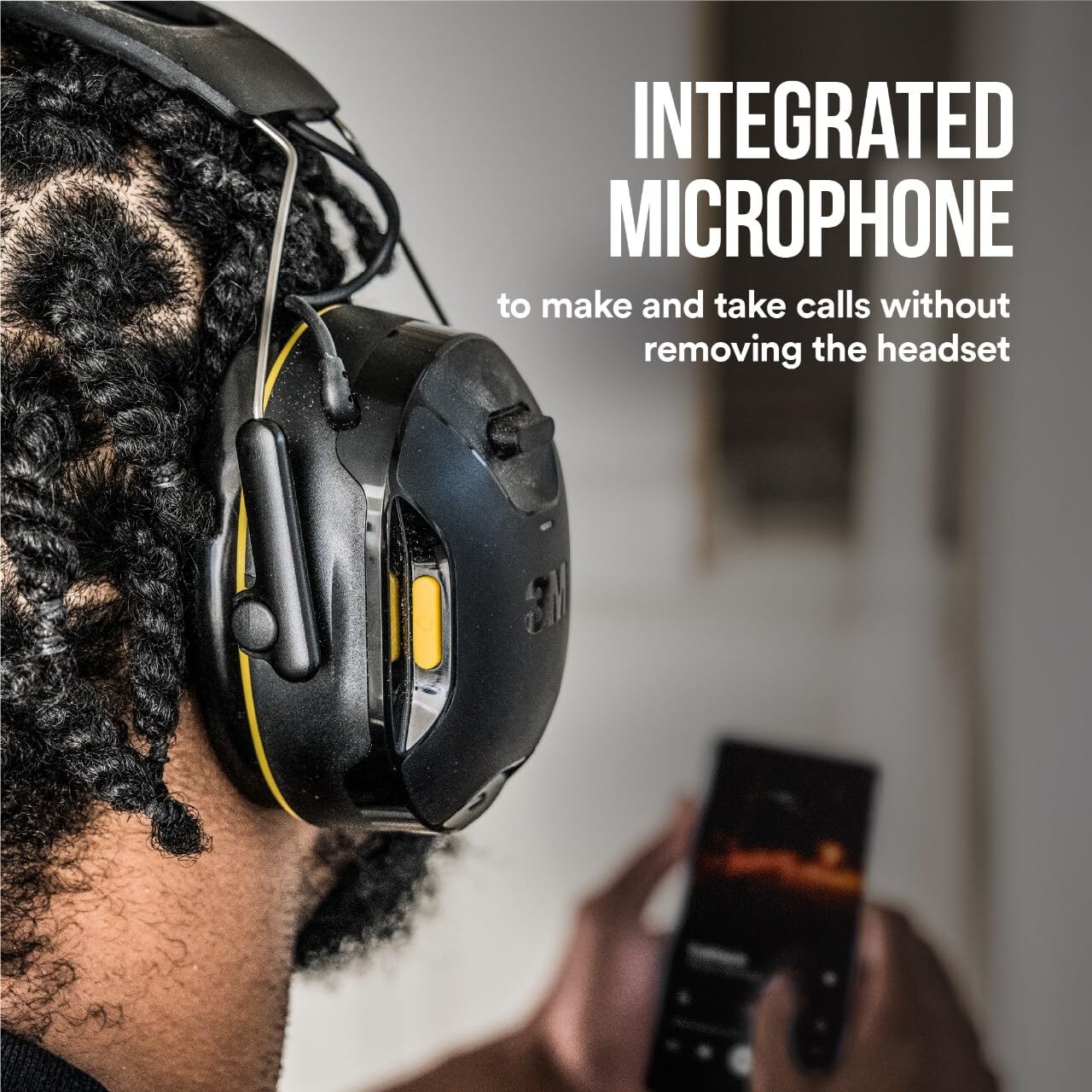 3M WorkTunes Connect Wireless Hearing Protector with Standard, Black