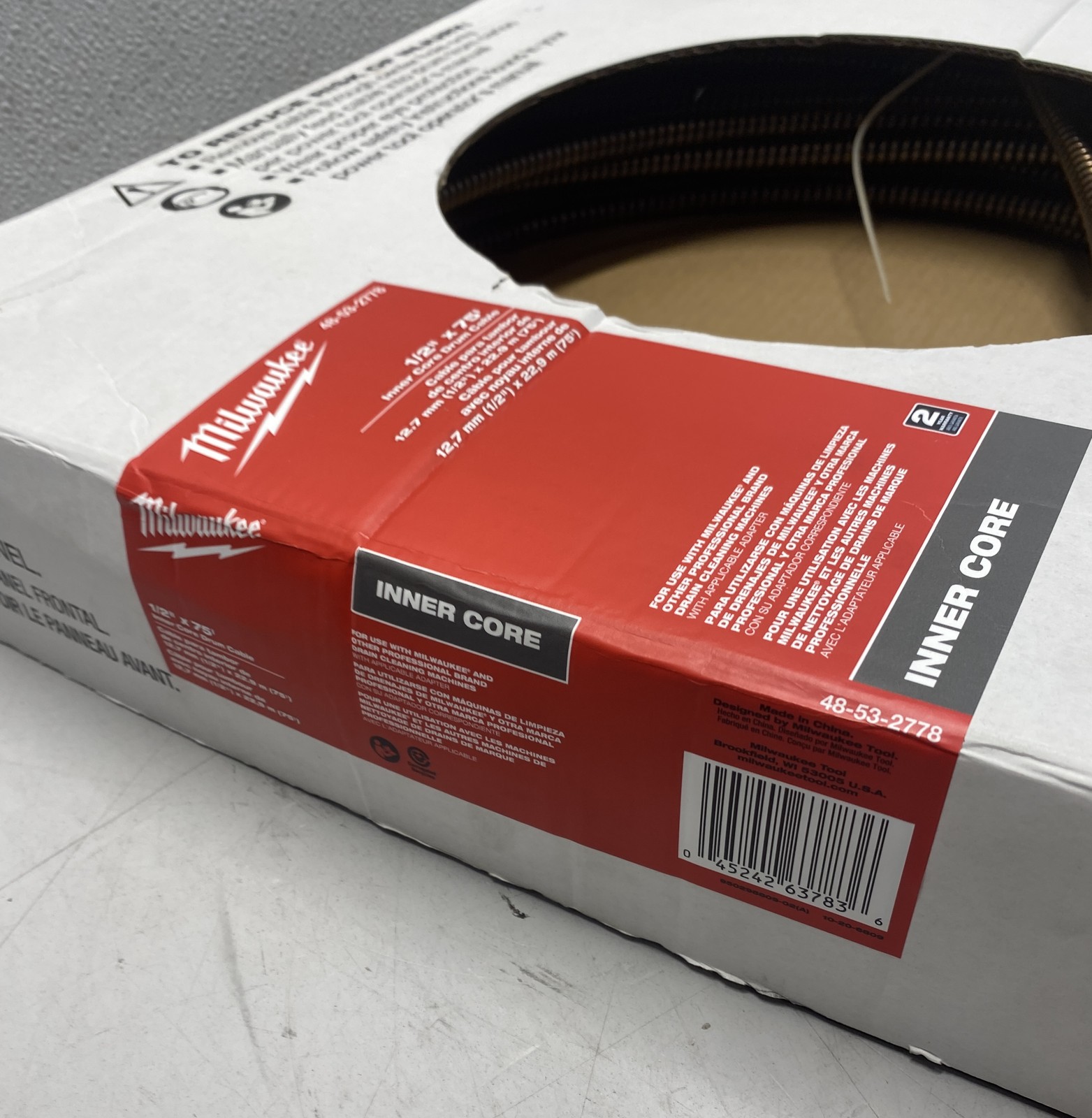 Milwaukee 48-53-2778 1/2 in x 75 ft Inner Core Drum Cable