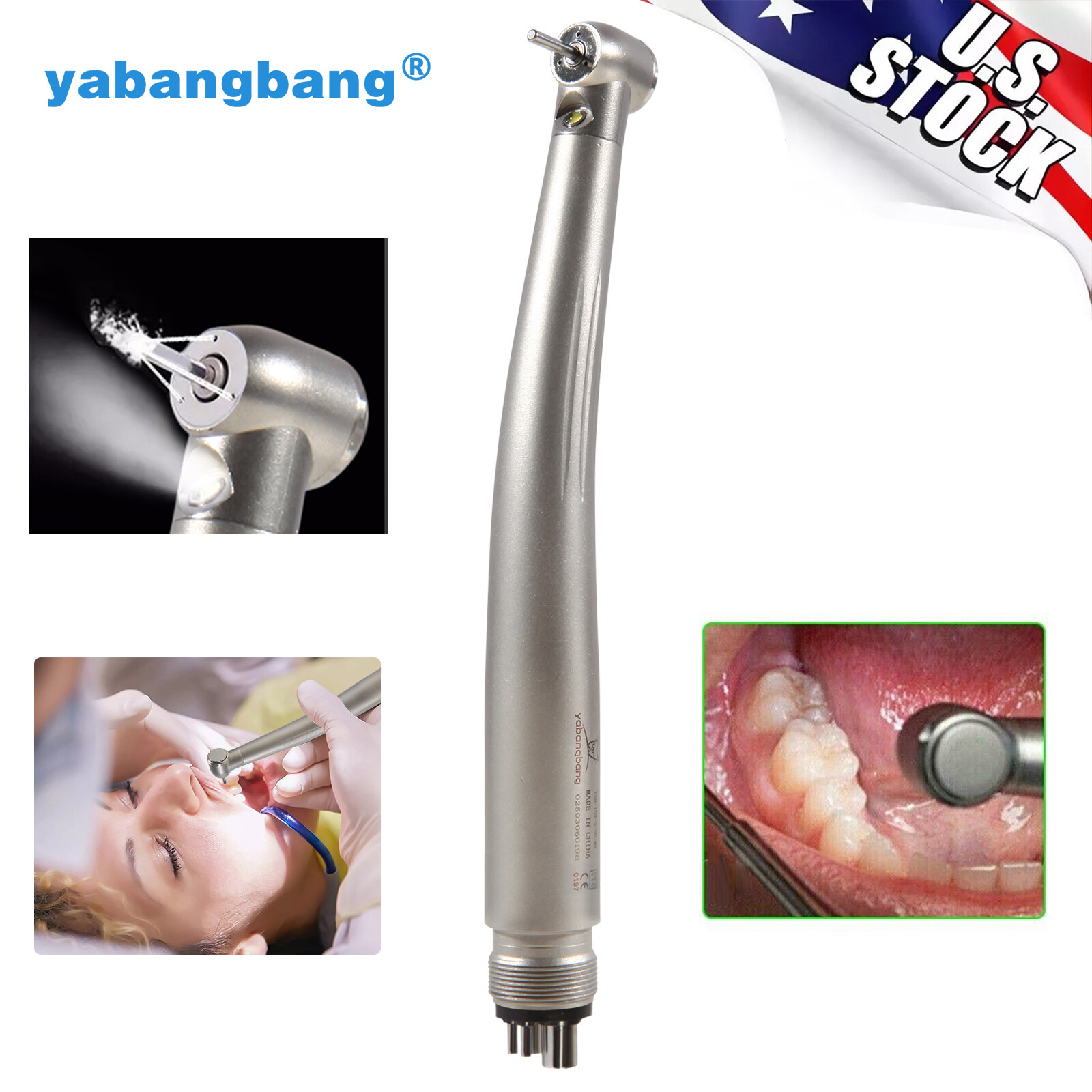 10pcs Dental Fiber Optic LED E-generator High Speed Handpiece 3 Spray 4 Hole st