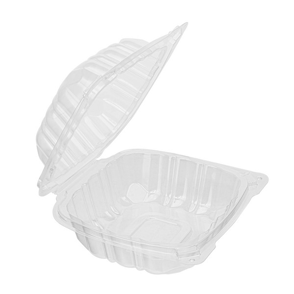 Karat 6” x 6″ PP Plastic Hinged Container, Clear – 300 pcs
