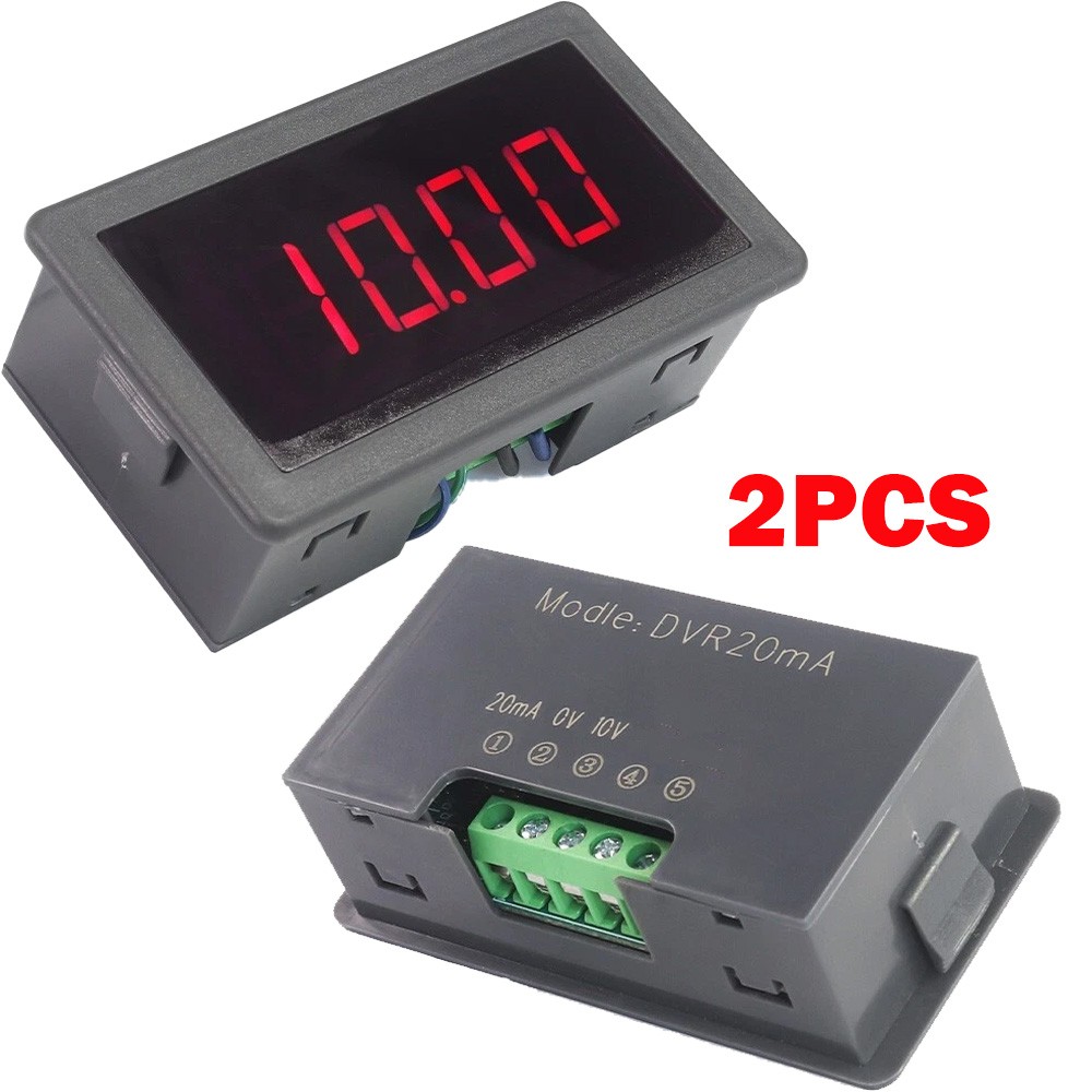 2Pcs Digital Display 0-10V 4-20mA 0-20mA V/A Analog Input Meter For Sensor HOT