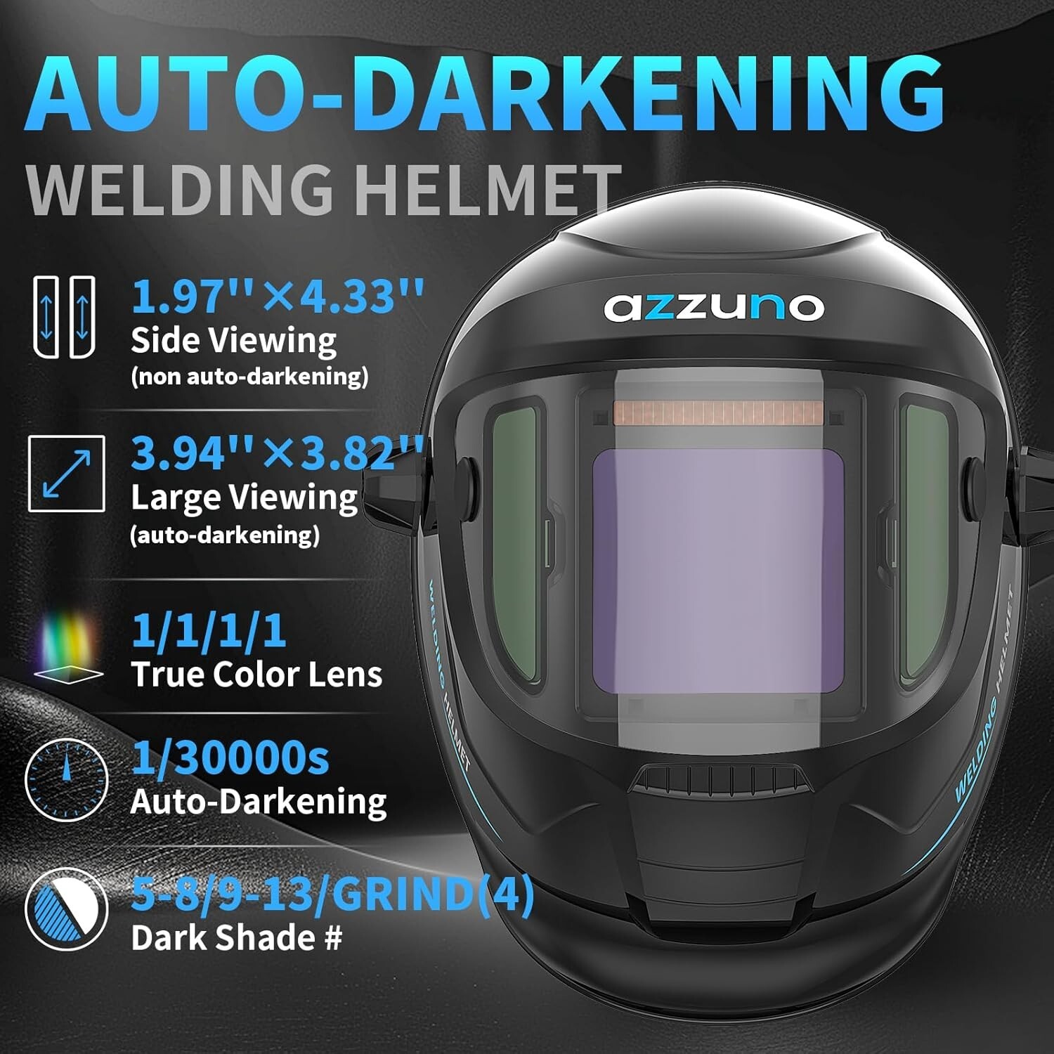 Auto-Darkening True Color Welding Helmet Large Viewing for Weld/Grind/Cut