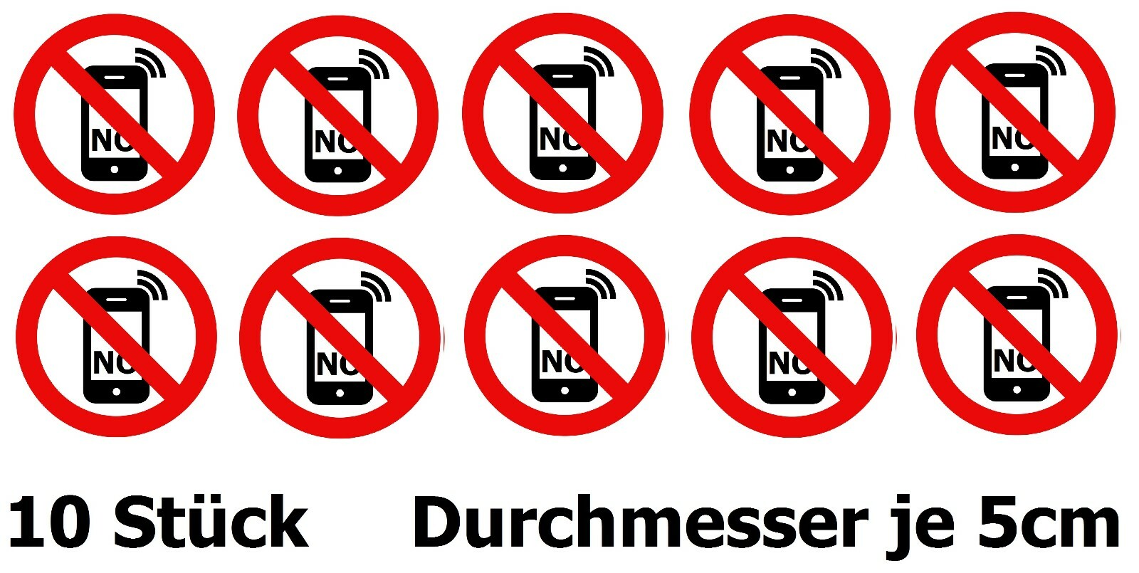 10 NO MOBILE PHONE 5cm MOBILE PHONE BAN NO MOBILE PHONE STICKERS PROHIBITED REST ZONE SIGN