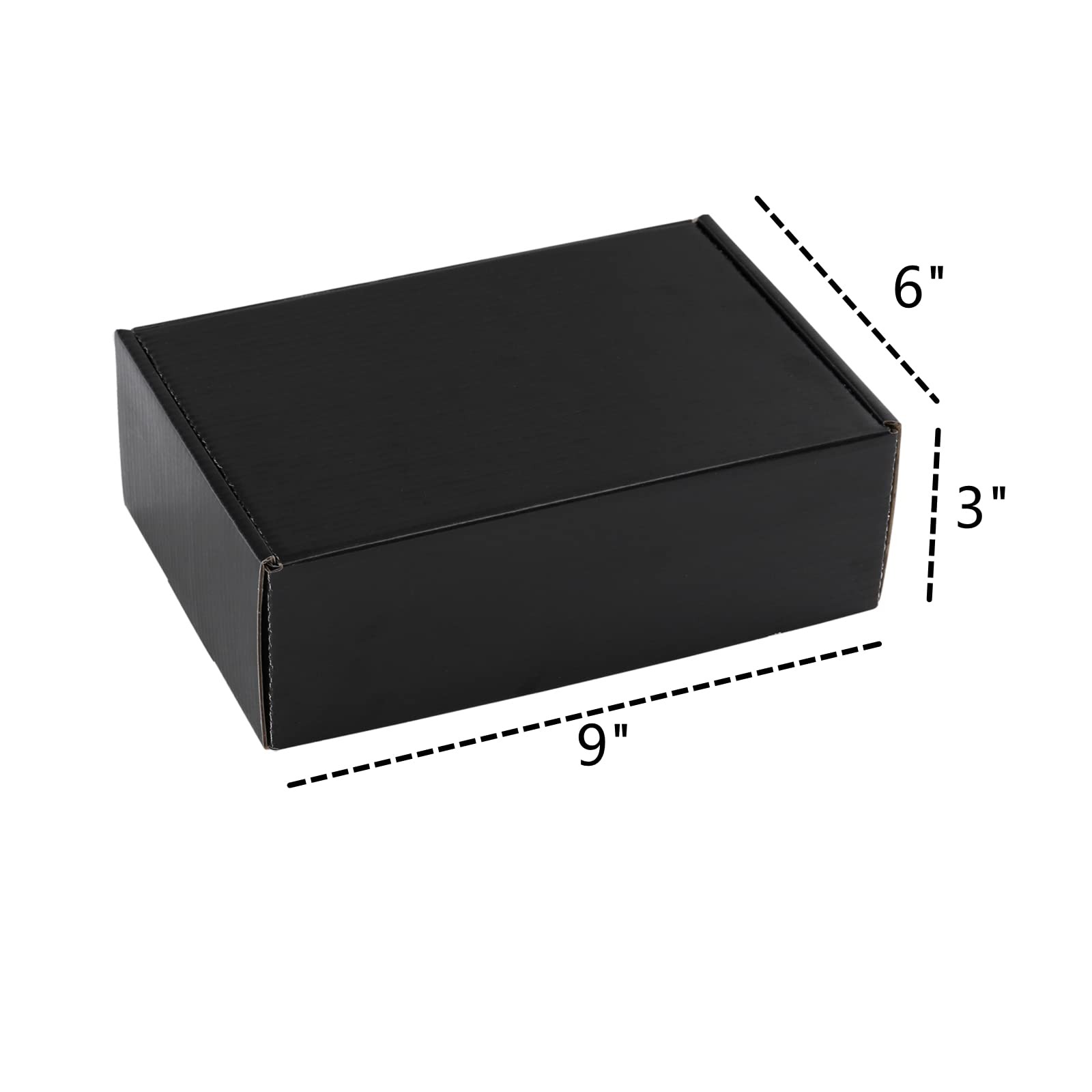 Dicunoy 30 Pack CardBoard Boxes, 9 x 6 x 3 Inches 9 x 6 x 3 Inches, black