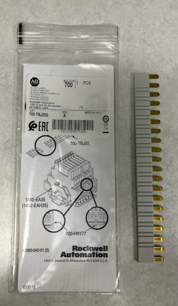 700TBJ20G – Allen Bradley, 20 way jumper (700-TBJ20G)