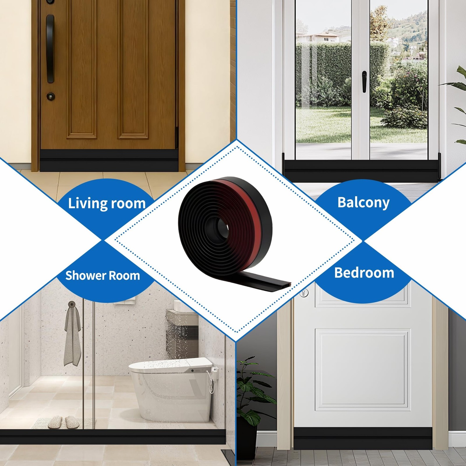 2 Pack Door Draft Stopper Sheets, Door Sweep for Exterior & Interior Doors,Ro…