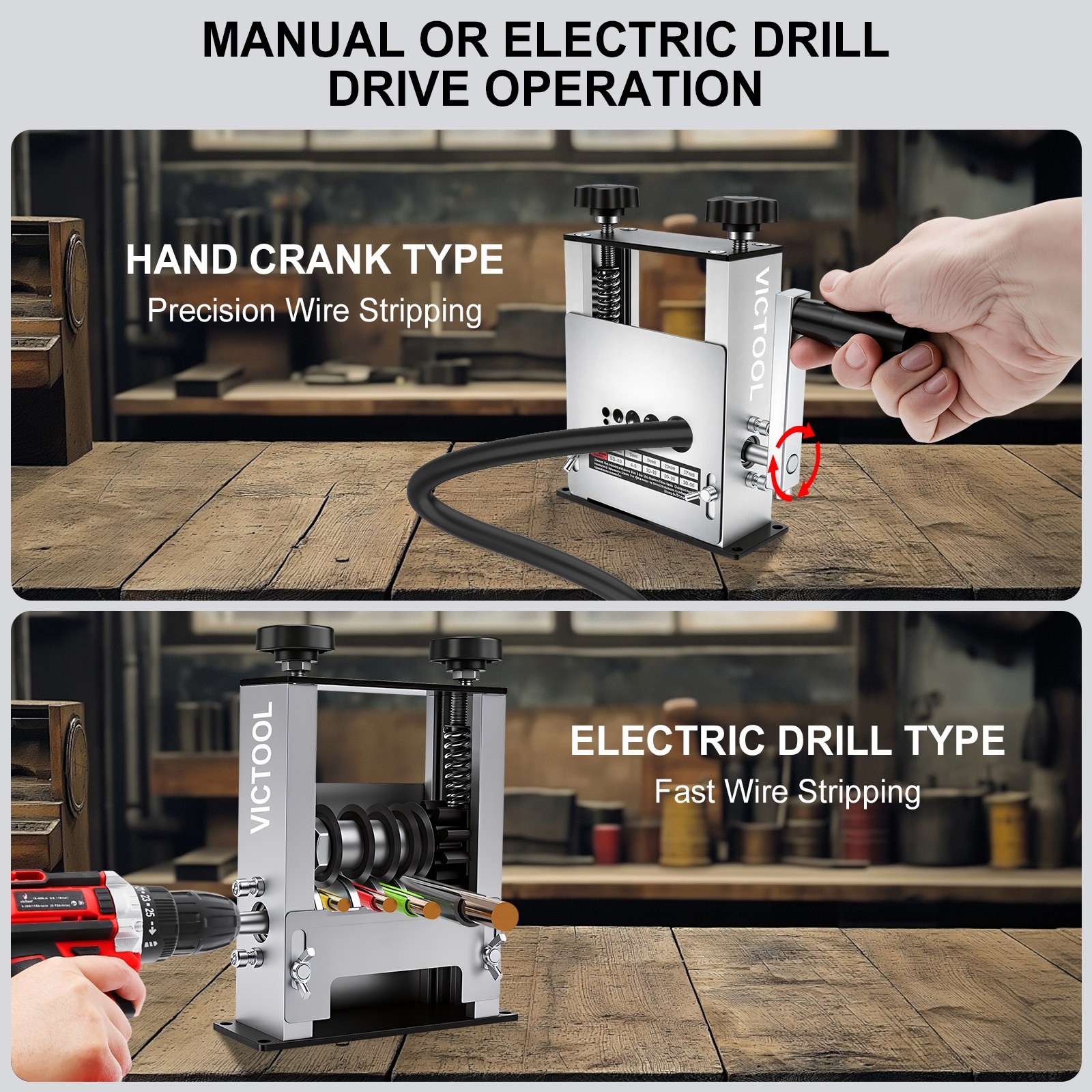 6 Hole Manual Wire Stripping Machine 3-17mm Drill Powered Scrap Wire Stripper
