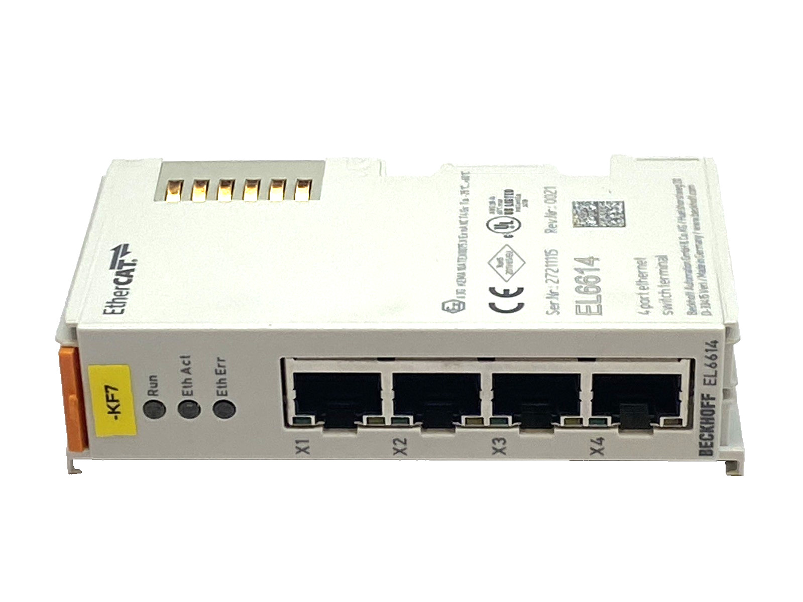Beckhoff EL6614 EtherCAT 4-Port Ethernet Switch Communication Interface Terminal