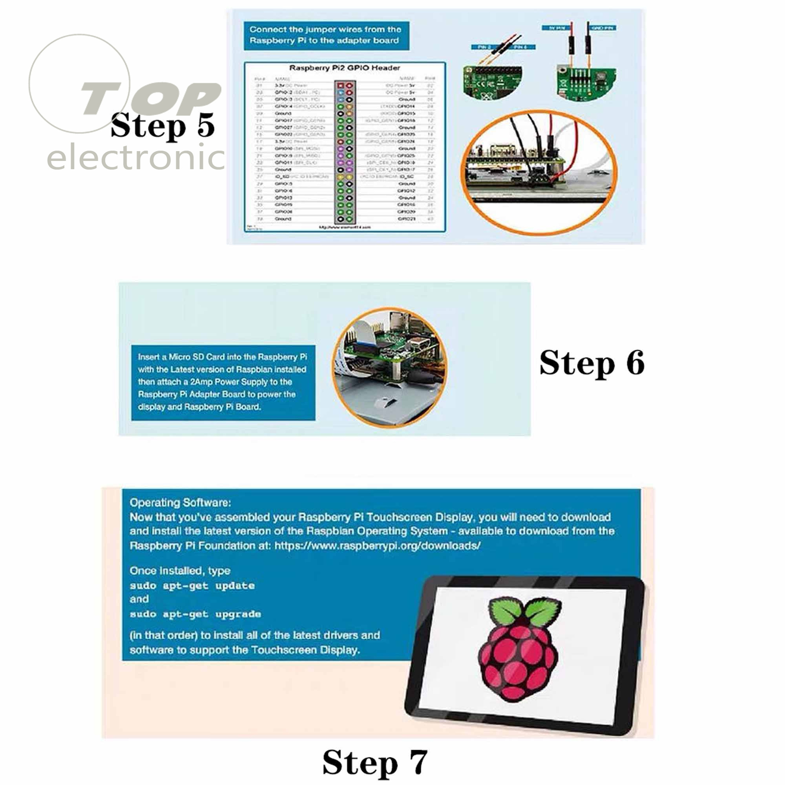 7 inch TouchScreen 800*480 DSI Connect LCD Monitor for Raspberry Pi 4 3 Model B