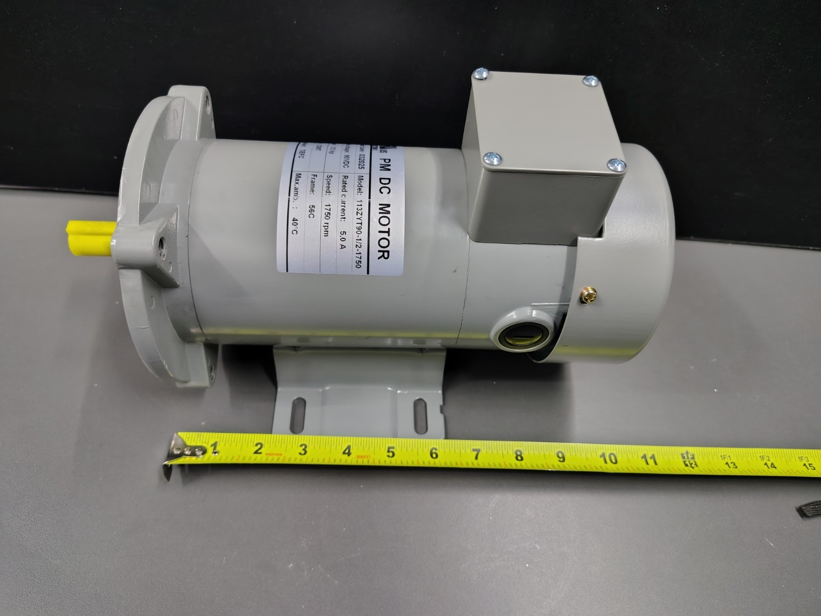 1/2HP DC MOTOR FRAME 56C 90VDC 1750RPM TEFC 90V PERMANENT MAGNET SPARE BRUSHES