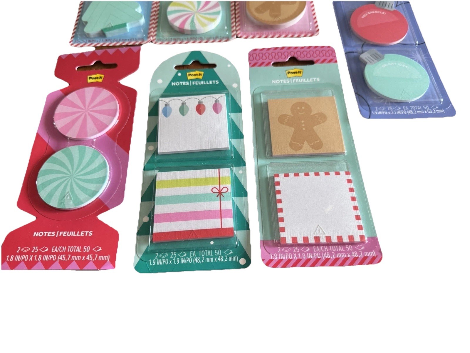 Lot of 7 Holiday Mini Post It Notes 50 Each 350 Total