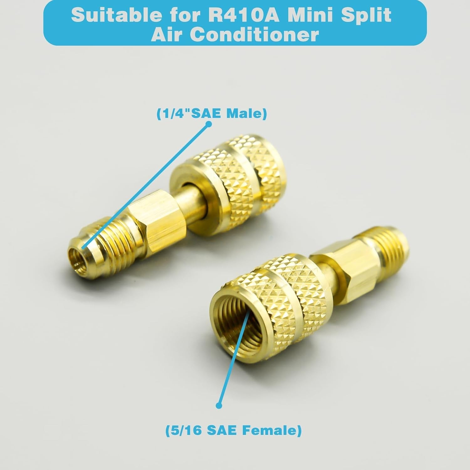 R410A Adapter Kit Mini Split Adapter 5/16 To 1/4 Coupler R410A Refrigerant Hose