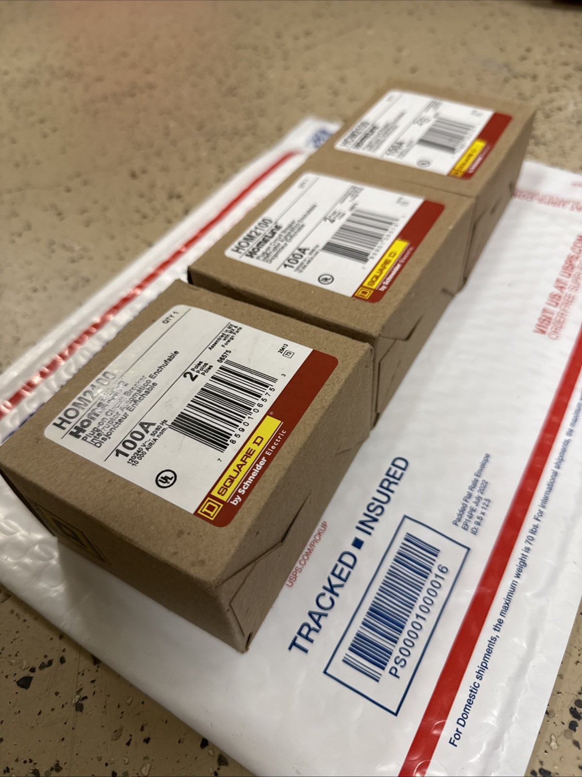 Square D HOM2100 100A (3 PACK) Miniature Circuit Breaker BRAND NEW FAST DROP OFF