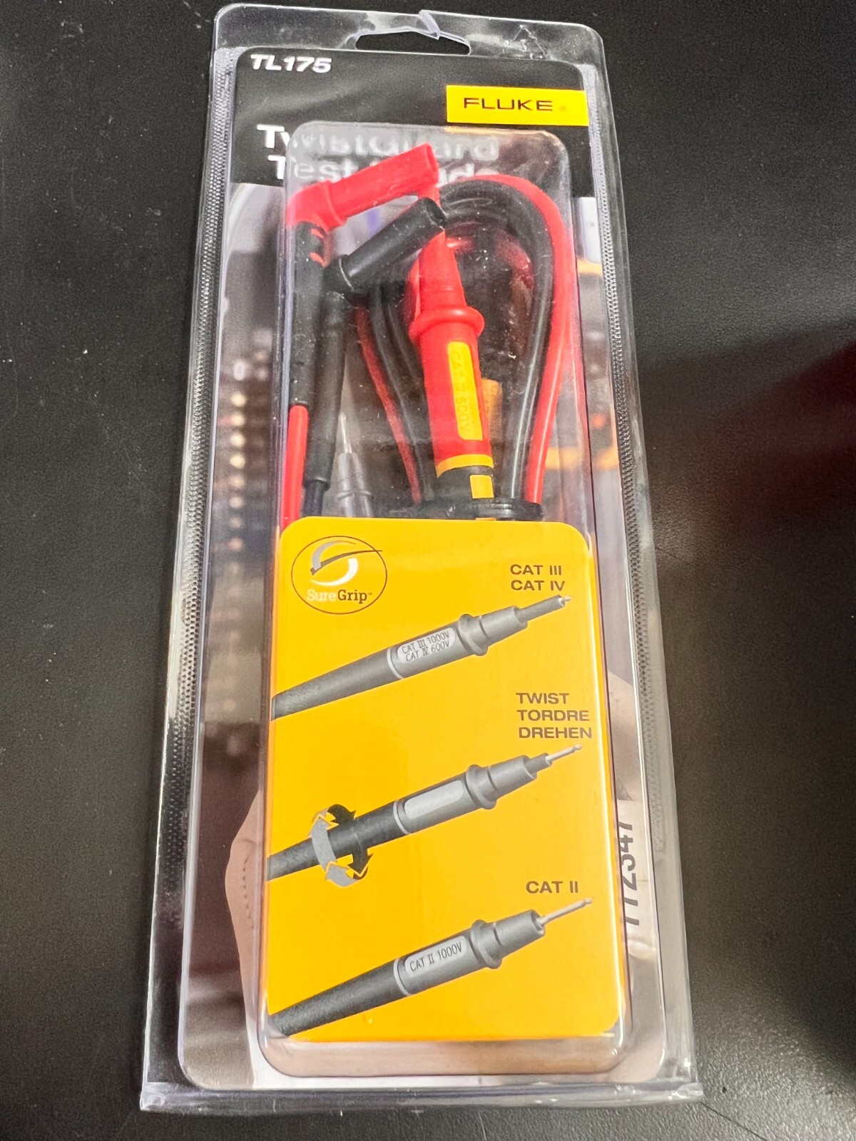 Fluke TL175 Twistguard Test Leads, 2 mm Diameter Probe Tips 4219