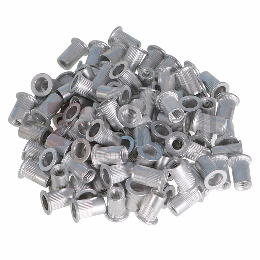 M6 6mm Flat Head Aluminum Rivet Nut rivnut Insert Nut Pack Of 100