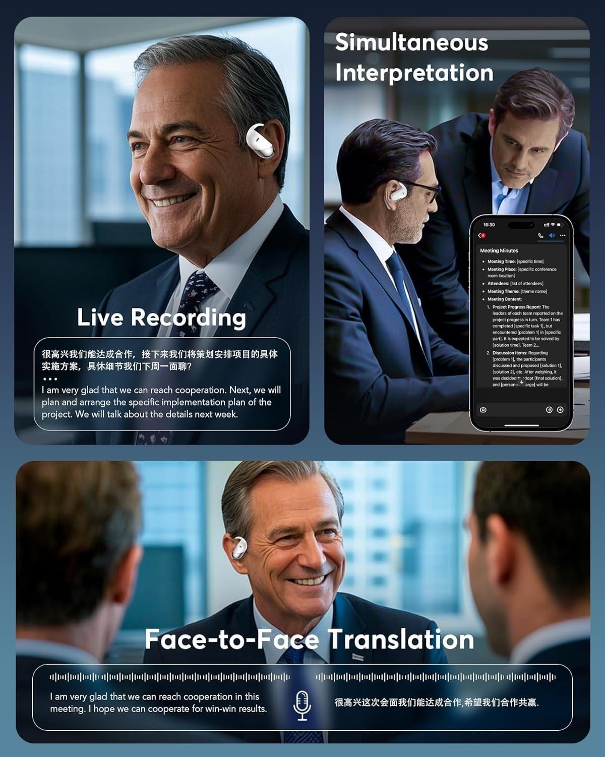 Paekole H5 AI Translation Earbuds: Real-Time 2-Way Language Rust & White