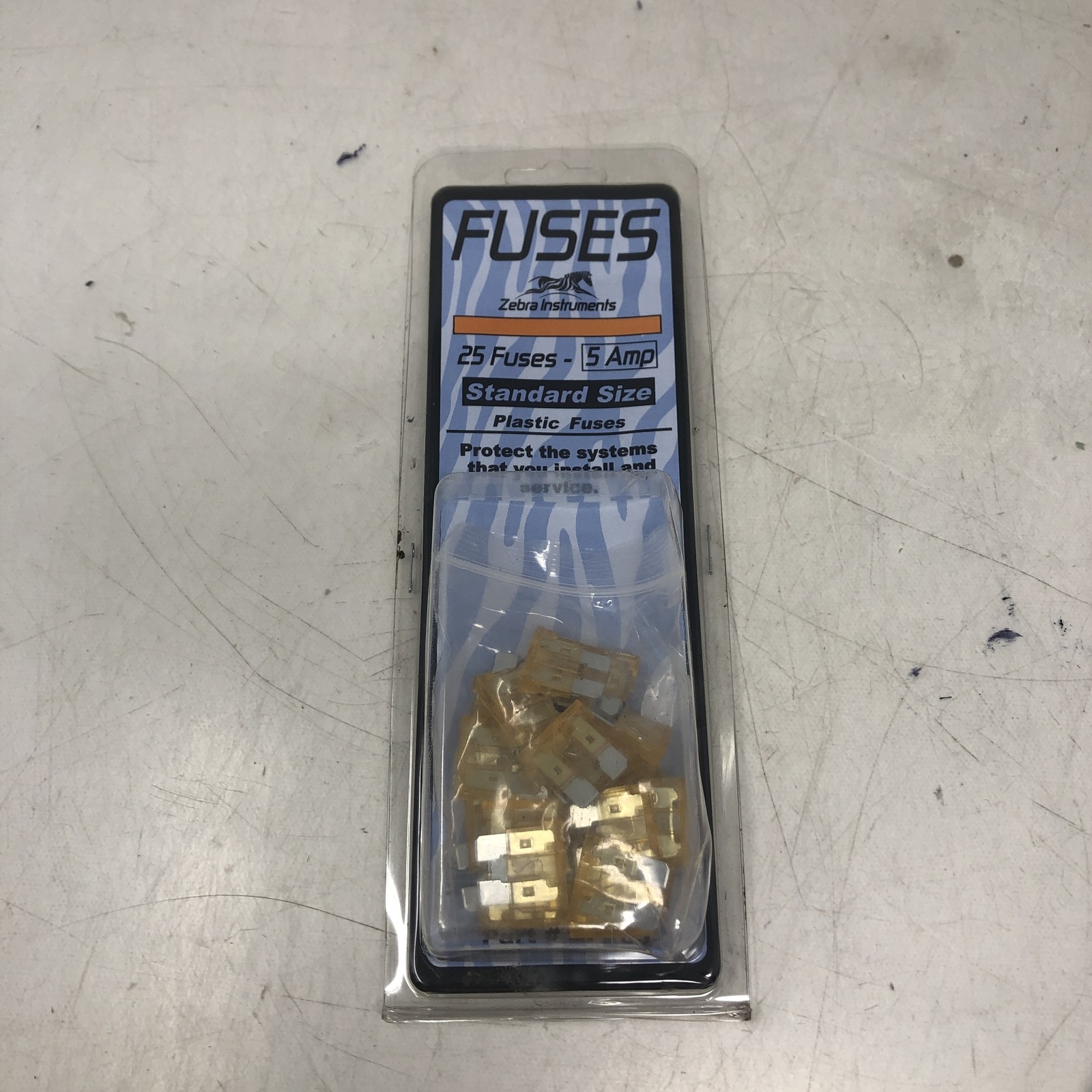 Fuses Zebra Instruments-25 Fuses 5 Amp Standard Size Plastic Fuses
