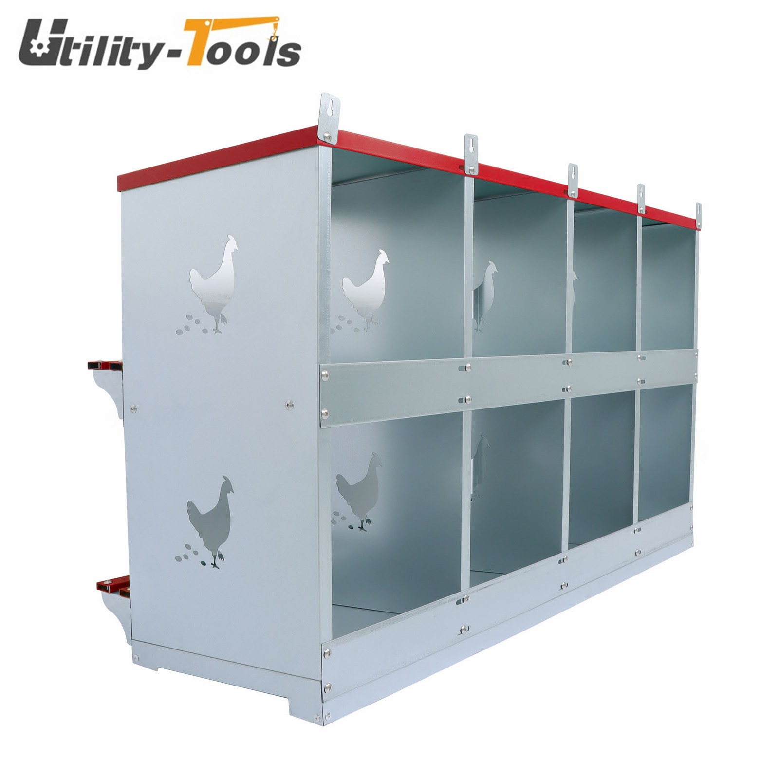 Durable Materials Chicken Nesting Boxes 8 Compartment Metal Poultry Nest Box