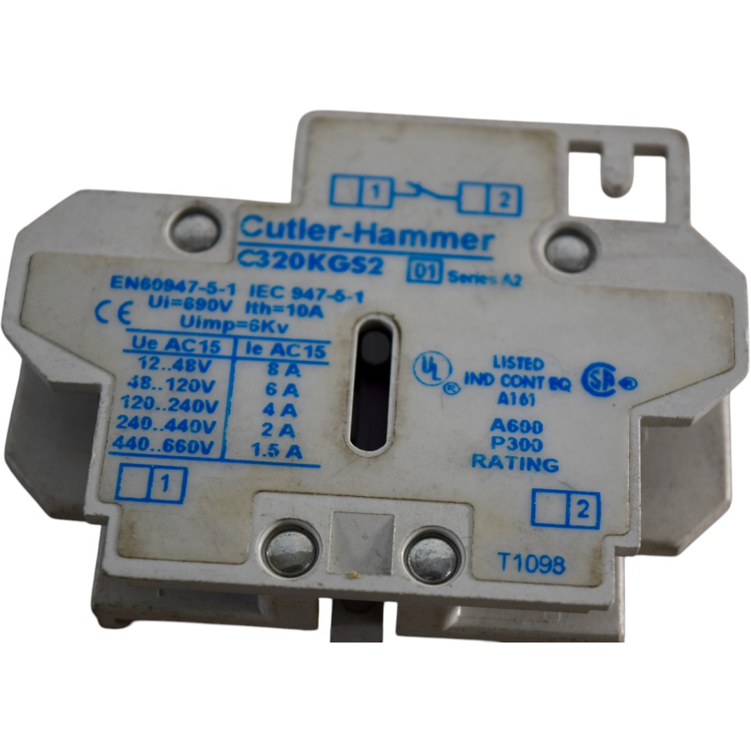 Eaton CUTLER-HAMMER AUXILIARY CONTACT C320KGS20 SERIES A2 690V