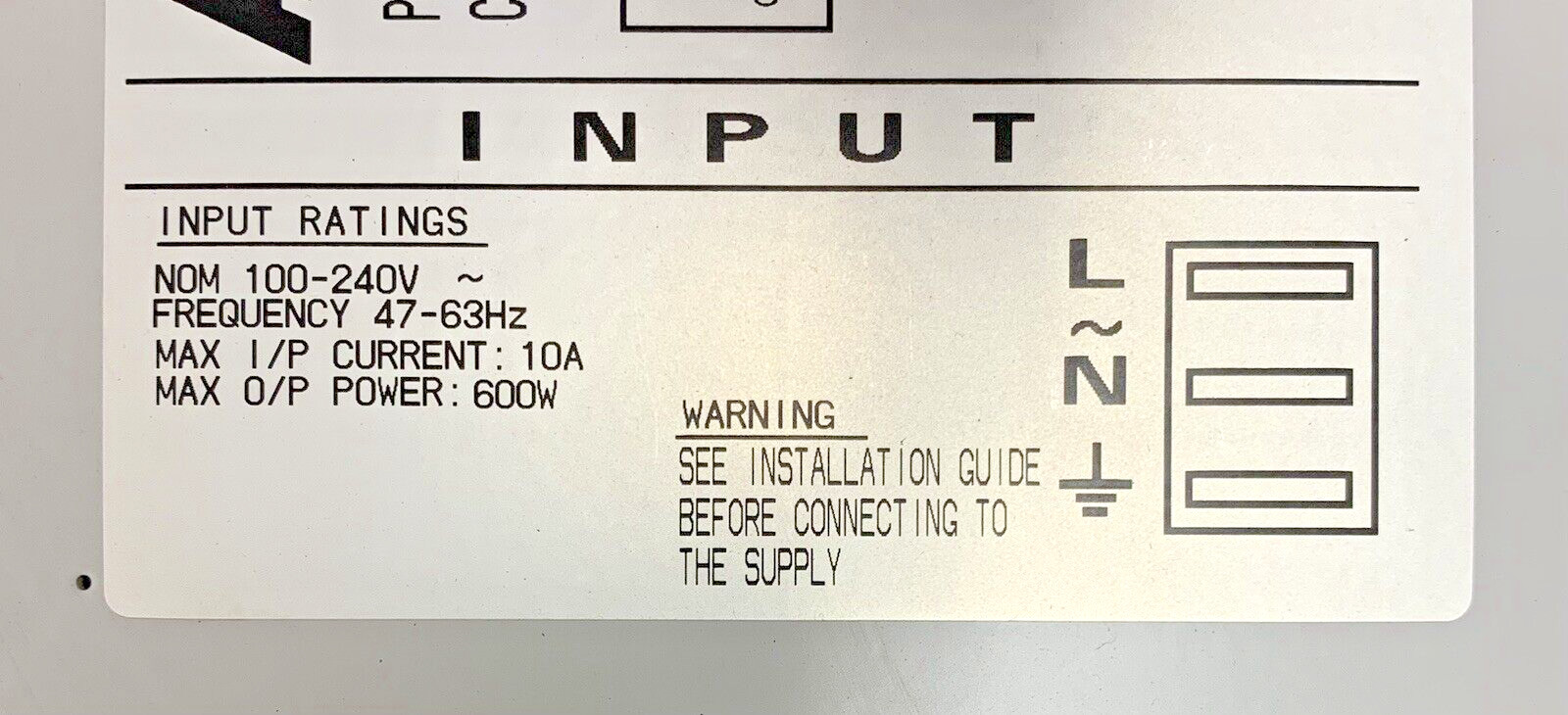 Densei-Lambda ALPHA 600 MA6000308A POWER SUPPLY 100-240V 47-63Hz 10A 600W