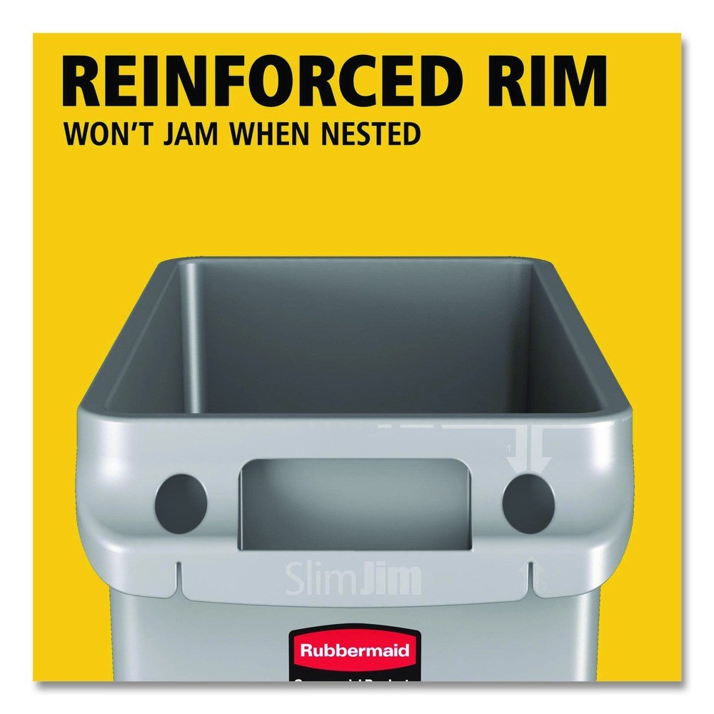 Rubbermaid Commercial 354060GY 23 gal Rectangular Receptacle w/ VC – GRY New