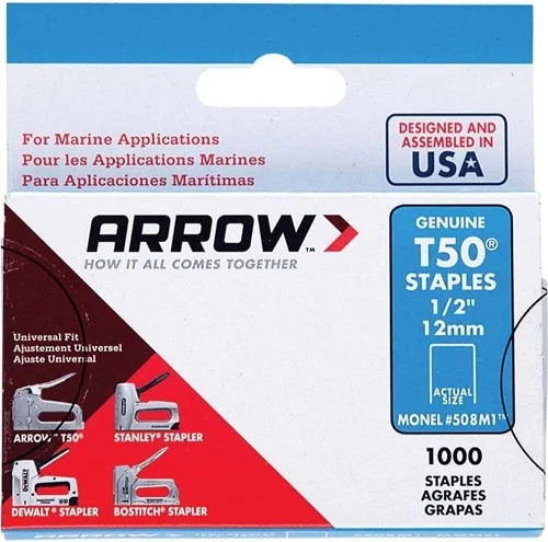 508M1 Arrow T50 1/2″ Monel Staples – 1PK