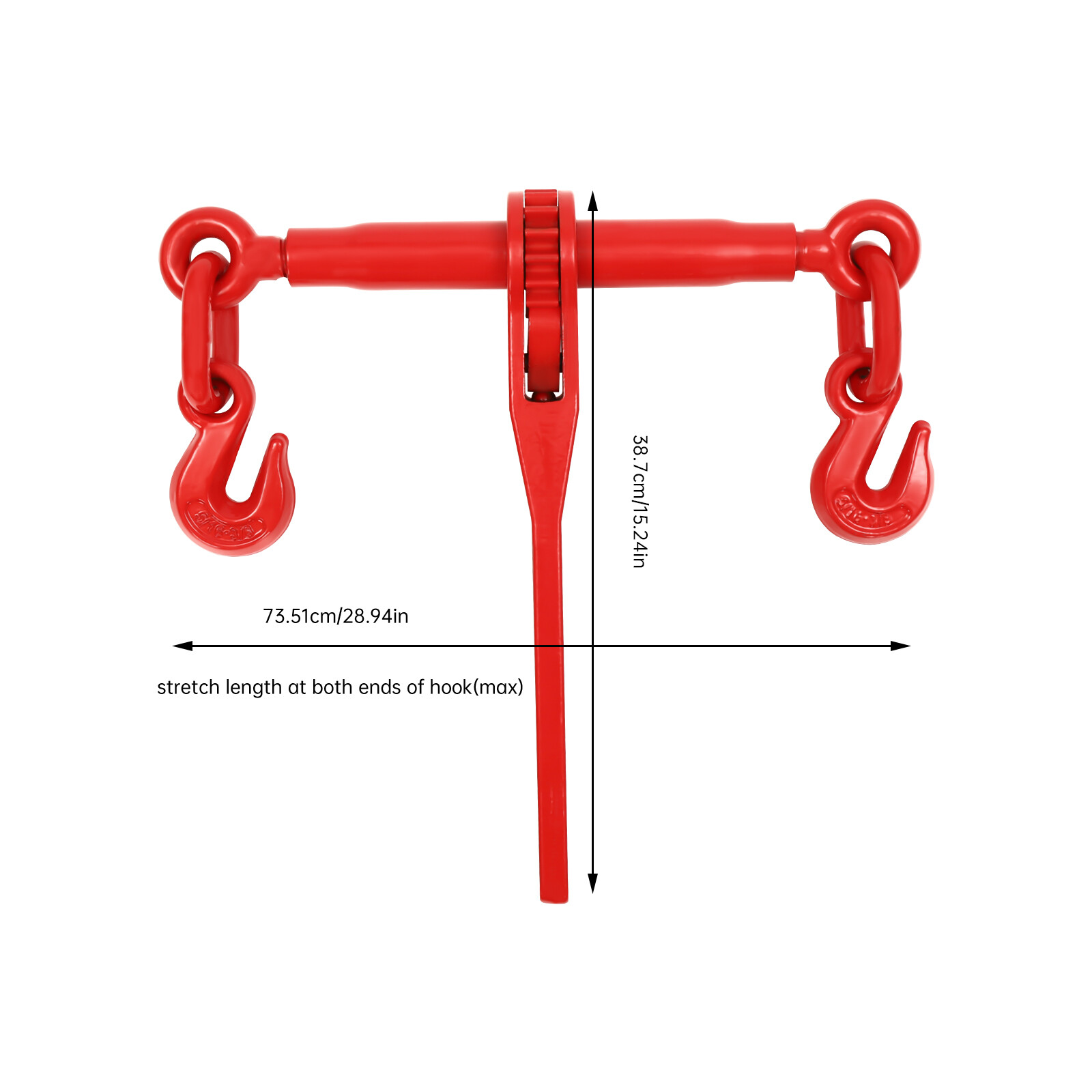2-Pieces Heavy-Duty Chain Binder Stretch Hook Load Chain Binder 2449.4kg/5400lbs
