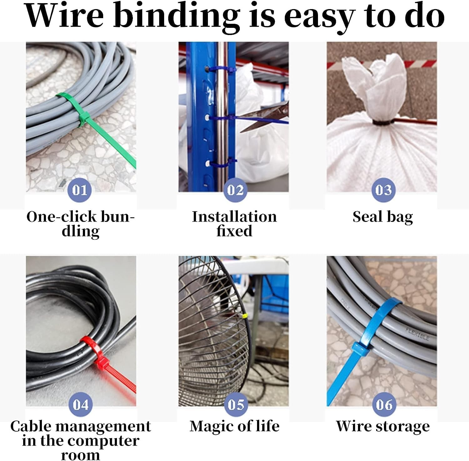 1200 Assorted Colored Zip Ties – 4 Inch Self-Locking Nylon for Home & Garden