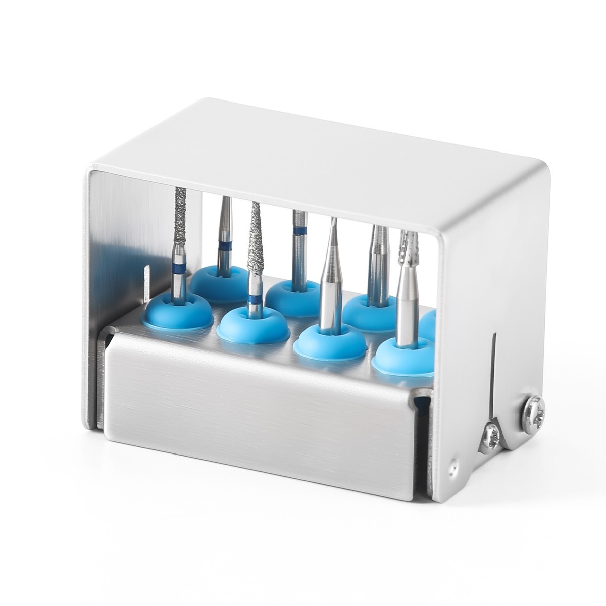 8 Hole Dental Bur Block Holder Stand Burs Sterilizer Case For FG /CA Burs AZDENT