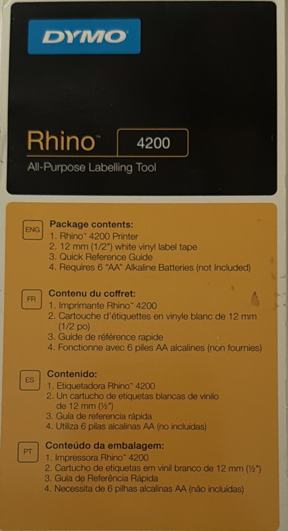 DYMO Rhino 4200 Industrial Label Maker Handheld – Hot Keys, Heavy-Duty Labeling