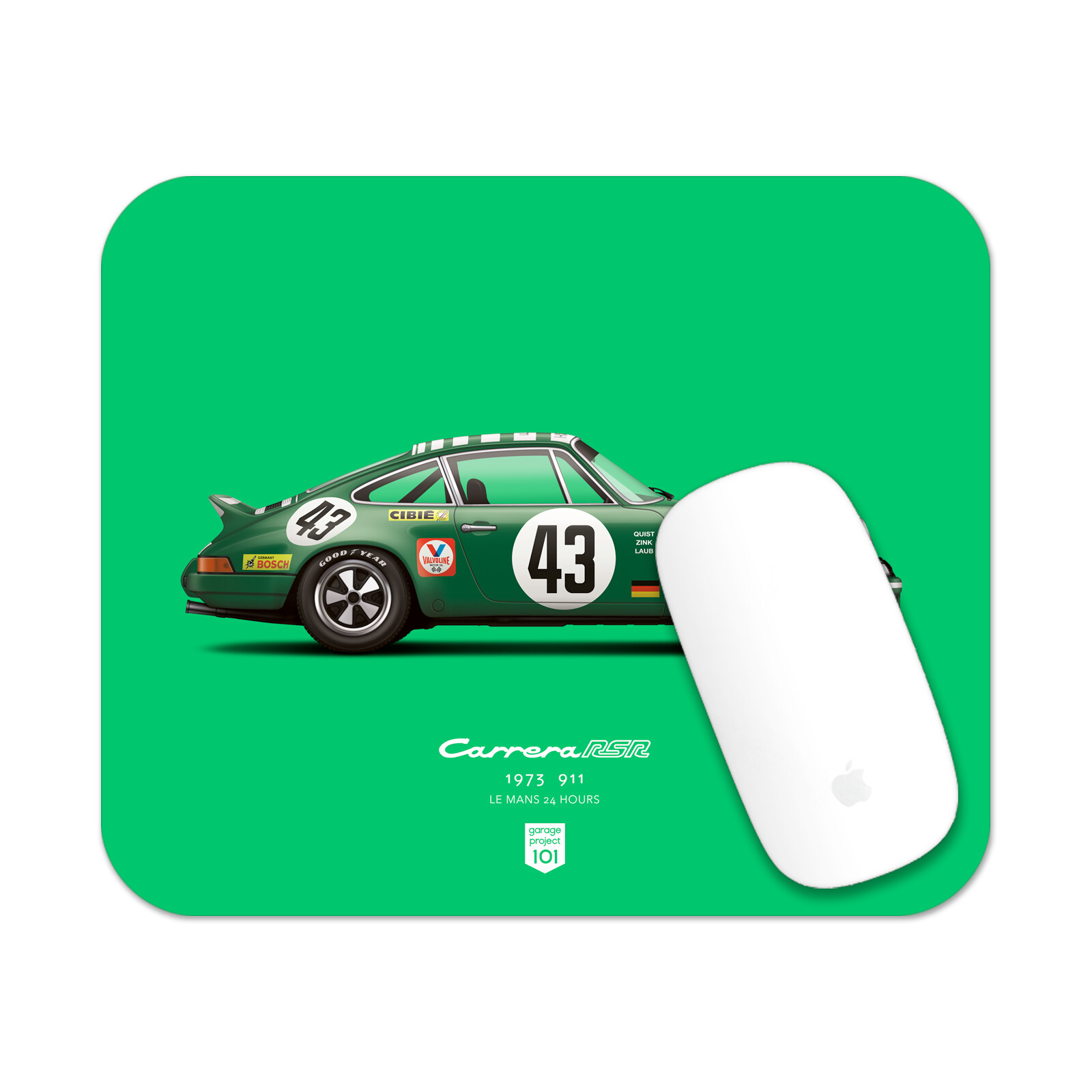1973 Porsche 911 Carrera RSR (Le Mans 24 Hours) illustration Mouse Pad