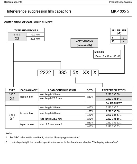 QTY (20) .22uf 250V 275V 20% X2 METALLIZED POLYPROPYLENE FILM 2222-335-59121 BC