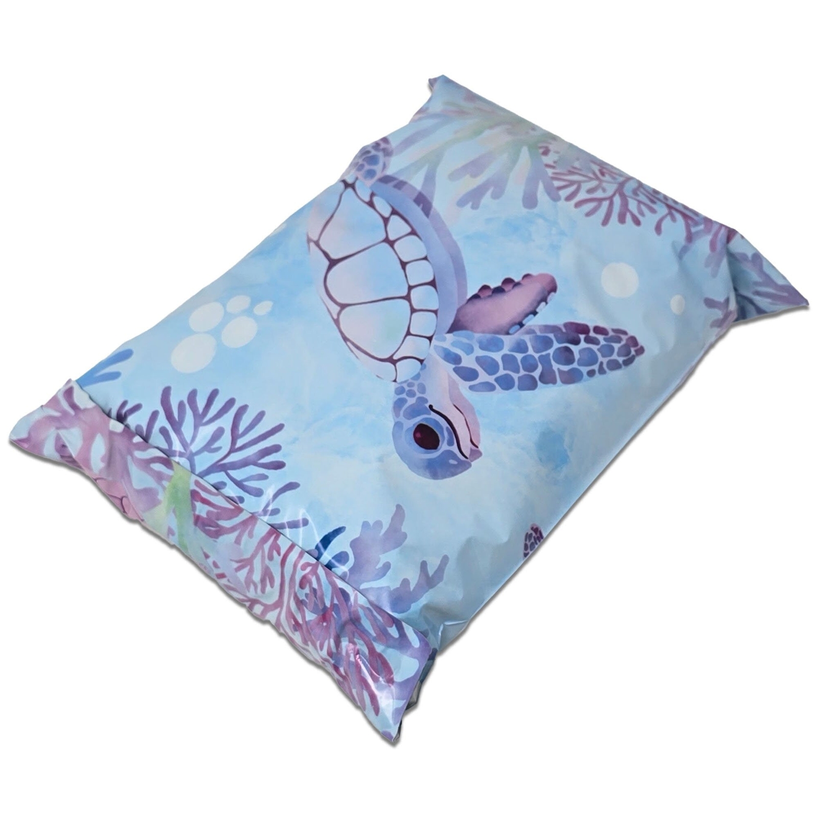 Adorable Sea Turtle 10×13 Poly Mailers Playing in Ocean Designer Cute, Durable,