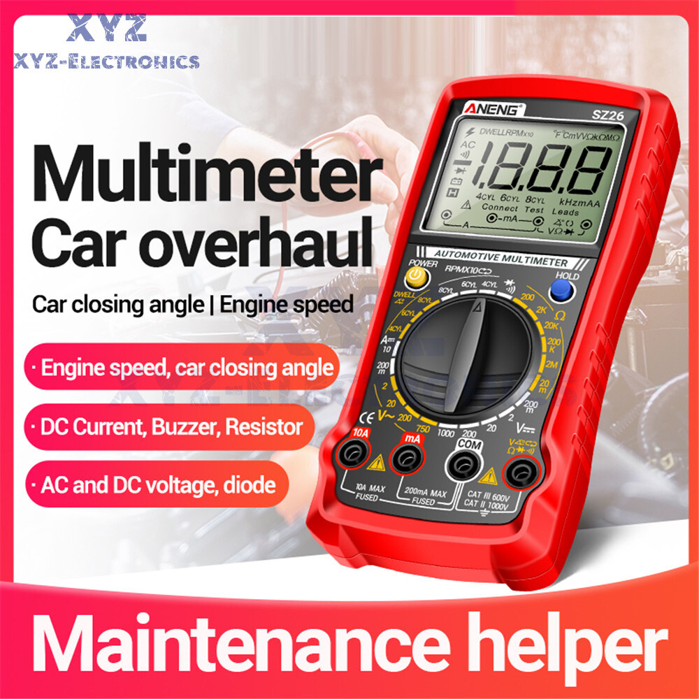 SZ26 Digital Multimeter 0-1000V 1999 Count AC/DC Car Overhaul Diode Resistance