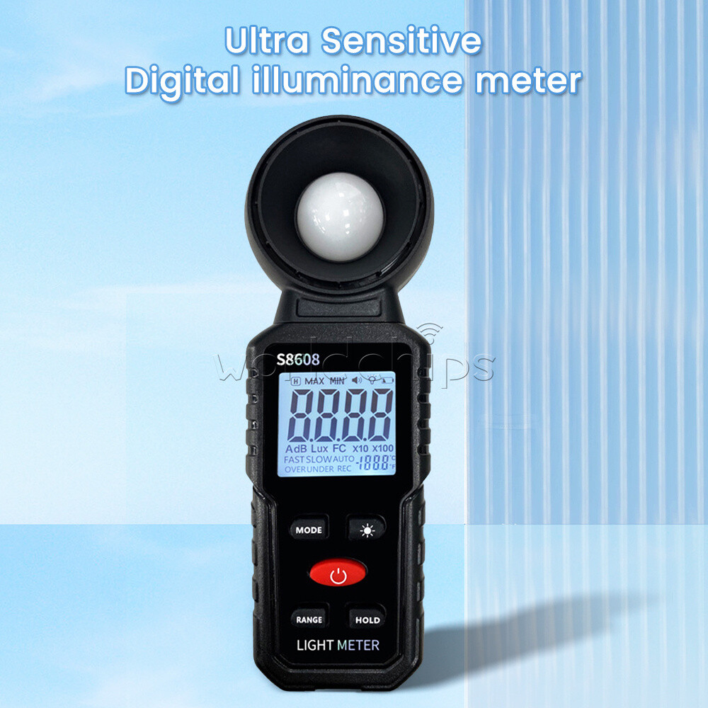 S8608 LCD Light Meter Digital Illuminance Meter Luxmeter Photometer 200000Lux