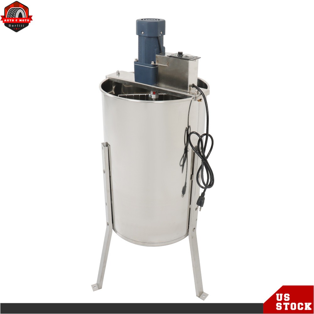 3 Frames Electric Honey Extractor Stainless Steel Power Extractor 1300RPM 140W