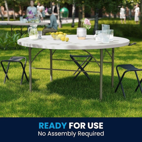 Flash Furniture Dad-154Z-Gg Round Folding Table, 60.5″ W, 60.5″ L, 29.5″ H,