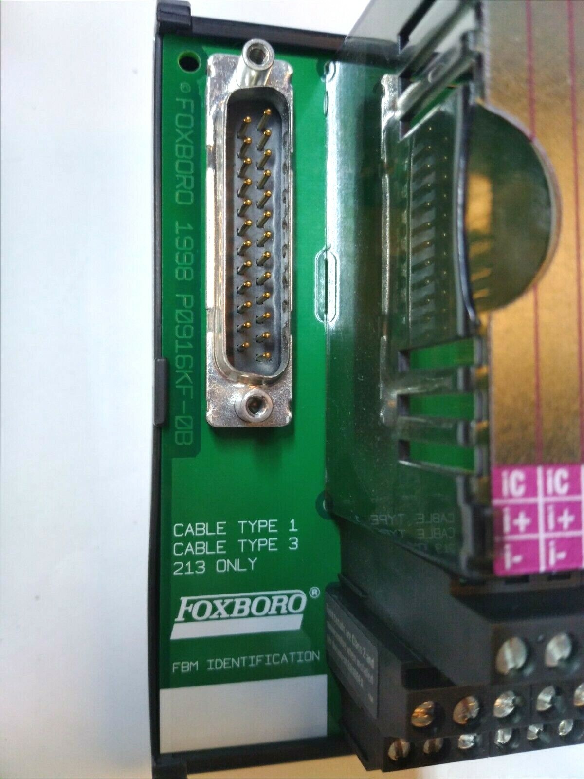 Foxboro P0916KF-0B PLC Module 0-20 mA, 8 Inputs, Cable Type 1, Cable Type 3