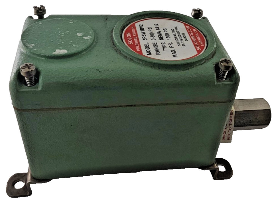 Solon 5PSW1BV2 Pressure Switch 0–300 PSI 15A 125/250/480VAC NEMA 4/12