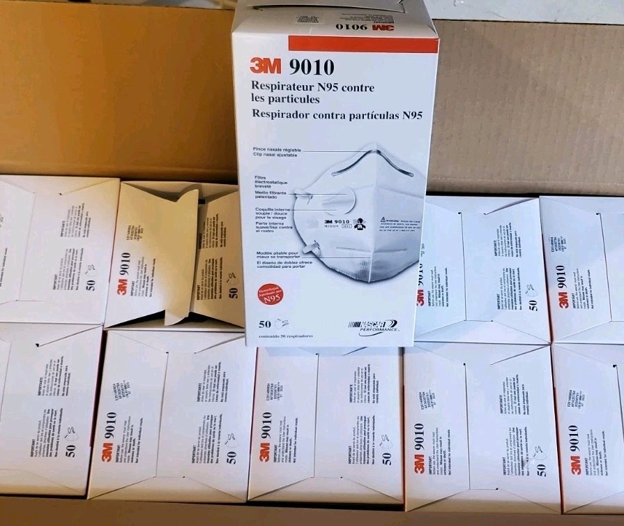 3M 9010 Box of 50 Individually Sealed Packs, Brand New MASK N95 NIOSH Approved