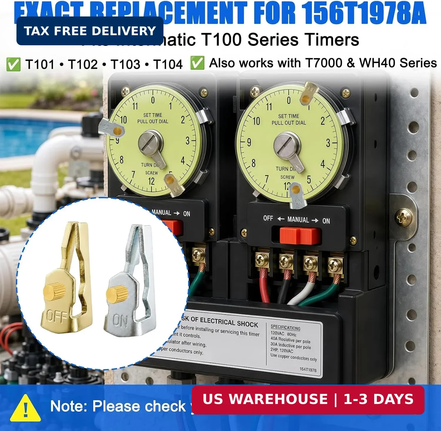 10 Pcs Time Switch Trippers Replacement Kit, Compatible with 156T1978A and Inter