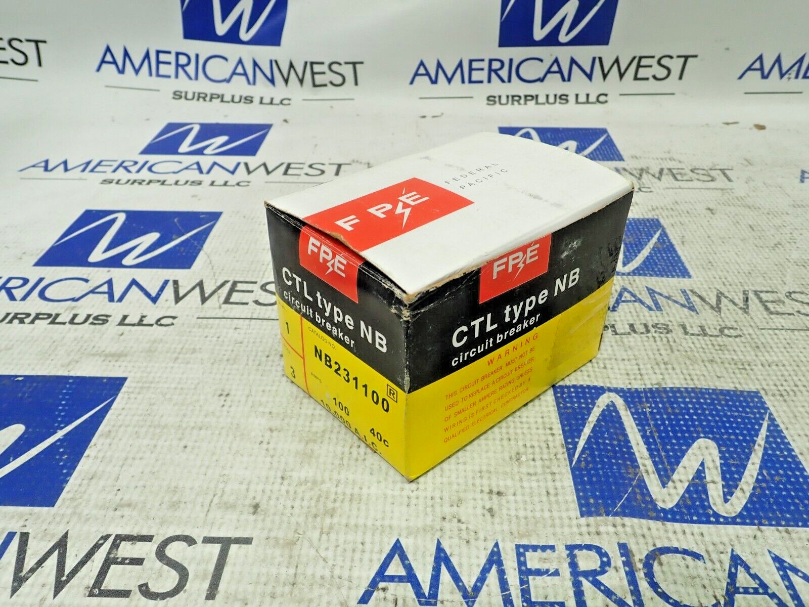 NEW FPE NB231100 3 Pole 100 Amp 240 Volt Type NB Bolt On Circuit Breaker